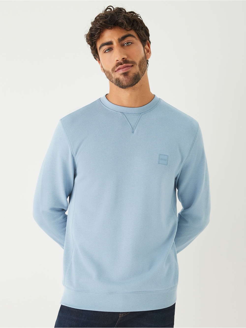 Boss • NWT Light Blue Crewneck Sweater PTP 25”